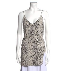 Reformation Marlowe Side Slit Snakeskin Mini Dress